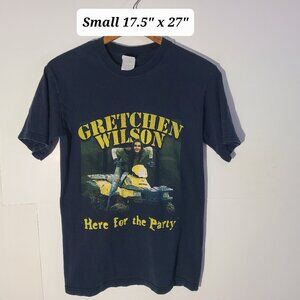 Vintage 2004 Gretchen Wilson Here For The Party Tour Black Faded Small Shirt Y2K
